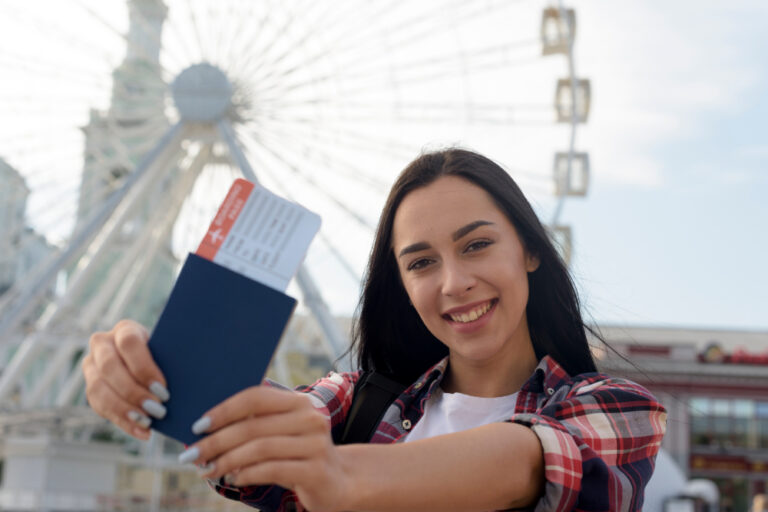 a woman is traveling around Canada with transit visa